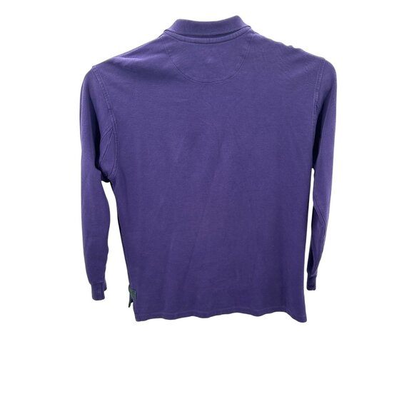 Orvis Long‎ Sleeve Polo Shirt Size Large Tall Purple Collar - Picture 3 of 5